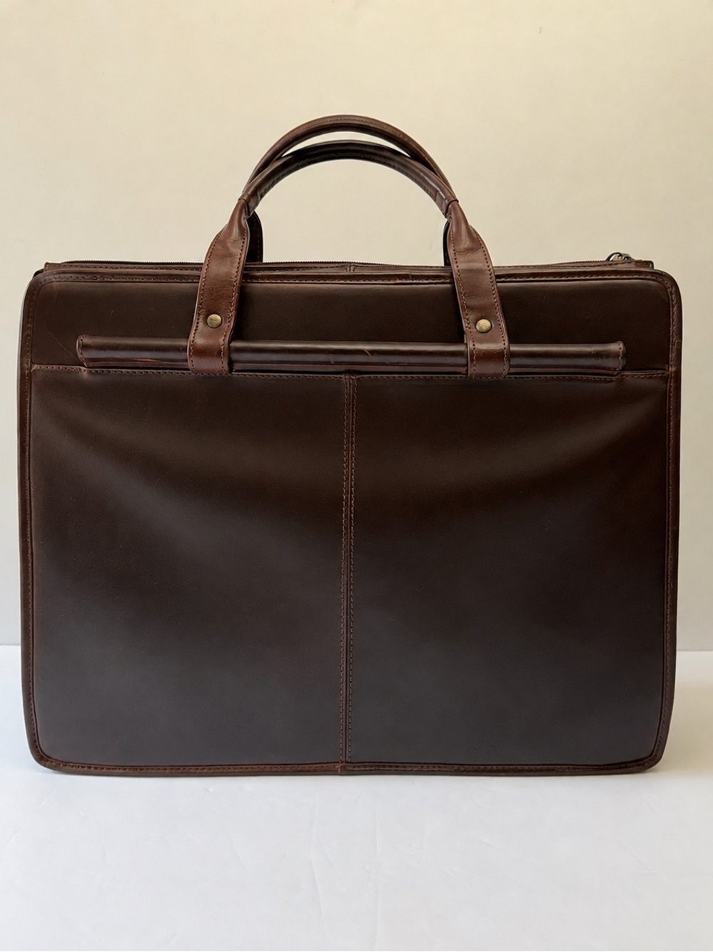 Wilsons Leather Brown Executive Laptop Briefcase Expandable Business Work Bag